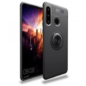 Alan Şanslı Huawei Y6P Range Yüzüklü Silikon Siyah Kılıf