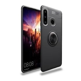 Alan Şanslı Huawei Y6P Range Yüzüklü Silikon Siyah Kılıf