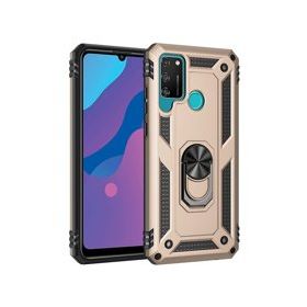 Alan Şanslı Huawei Y6P Sofya Yüzüklü Silikon Kapak Gold Kılıf
