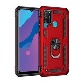 Alan Şanslı Huawei Y6P Sofya Yüzüklü Silikon Kapak Kırmızı Kılıf
