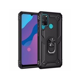 Alan Şanslı Huawei Y6P Sofya Yüzüklü Silikon Kapak Siyah Kılıf