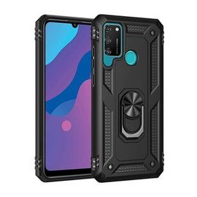 Alan Şanslı Huawei Y6P Sofya Yüzüklü Silikon Kapak Siyah Kılıf