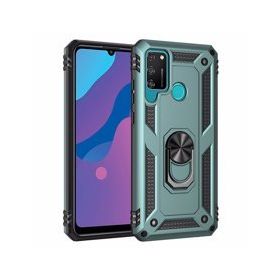 Alan Şanslı Huawei Y6P Sofya Yüzüklü Silikon Kapak Yeşil Kılıf