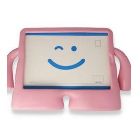 Alan Şanslı iPad 4 9.7 Açık Pembe Karakter Tablet Silikon Kılıf