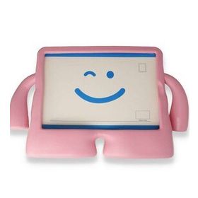 Alan Şanslı iPad 4 9.7 Açık Pembe Karakter Tablet Silikon Kılıf