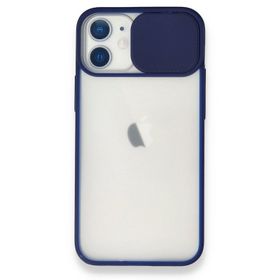 Alan Şanslı iPhone 11 Lacivert Palm Buzlu Kamera Sürgülü Silikon Kılıf