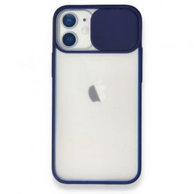 Alan Şanslı iPhone 11 Lacivert Palm Buzlu Kamera Sürgülü Silikon Kılıf