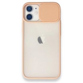 Alan Şanslı iPhone 11 Pembe Palm Buzlu Kamera Sürgülü Silikon Kılıf