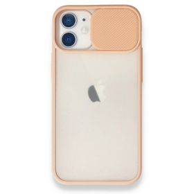 Alan Şanslı iPhone 11 Pembe Palm Buzlu Kamera Sürgülü Silikon Kılıf