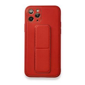 Alan Şanslı iPhone 11 Pro Kırmızı Coco Deri Standlı Kapak Kılıf