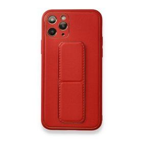 Alan Şanslı iPhone 11 Pro Kırmızı Coco Deri Standlı Kapak Kılıf