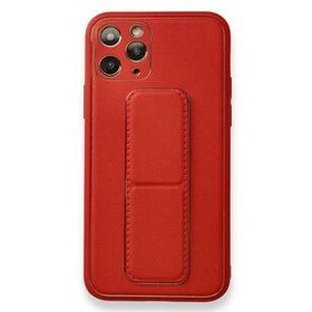 Alan Şanslı iPhone 11 Pro Kırmızı Coco Deri Standlı Kapak Kılıf