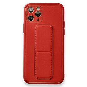 Alan Şanslı iPhone 11 Pro Kırmızı Coco Deri Standlı Kapak Kılıf