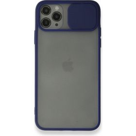 Alan Şanslı iPhone 11 Pro Lacivert Palm Buzlu Kamera Sürgülü Silikon Kılıf