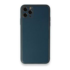Alan Şanslı iPhone 11 Pro Mavi Coco Deri Silikon Kapak Kılıf