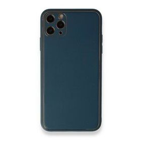 Alan Şanslı iPhone 11 Pro Mavi Coco Deri Silikon Kapak Kılıf