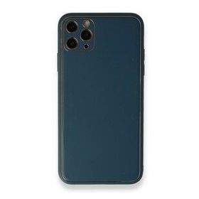 Alan Şanslı iPhone 11 Pro Mavi Coco Deri Silikon Kapak Kılıf