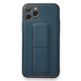 Alan Şanslı iPhone 11 Pro Mavi Coco Deri Standlı Kapak Kılıf