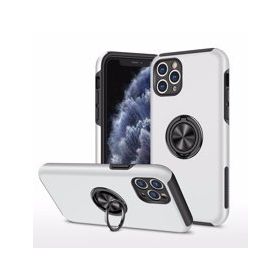 Alan Şanslı iPhone 11 Pro Max Elit Yüzüklü Kapak Gümüş Kılıf