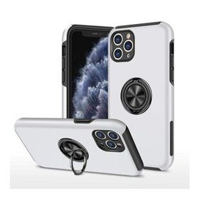 Alan Şanslı iPhone 11 Pro Max Elit Yüzüklü Kapak Gümüş Kılıf