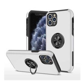 Alan Şanslı iPhone 11 Pro Max Elit Yüzüklü Kapak Gümüş Kılıf