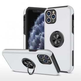 Alan Şanslı iPhone 11 Pro Max Elit Yüzüklü Kapak Gümüş Kılıf