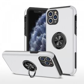 Alan Şanslı iPhone 11 Pro Max Elit Yüzüklü Kapak Gümüş Kılıf