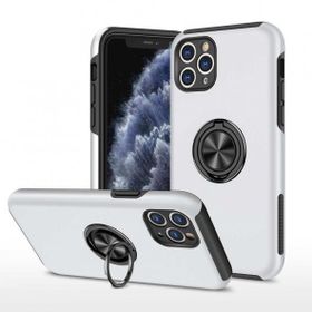 Alan Şanslı iPhone 11 Pro Max Elit Yüzüklü Kapak Gümüş Kılıf