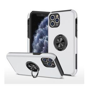 Alan Şanslı iPhone 11 Pro Max Elit Yüzüklü Kapak Gümüş Kılıf