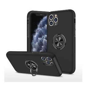 Alan Şanslı iPhone 11 Pro Max Elit Yüzüklü Kapak Siyah Kılıf