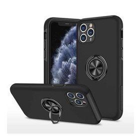 Alan Şanslı iPhone 11 Pro Max Elit Yüzüklü Kapak Siyah Kılıf