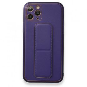 Alan Şanslı iPhone 11 Pro Mor Coco Deri Standlı Kapak Kılıf