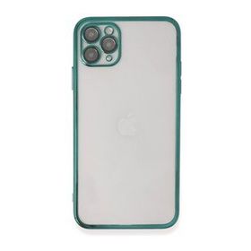 Alan Şanslı iPhone 11 Pro Razer Lensli Silikon Yeşil Cep Telefonu Kılıfı