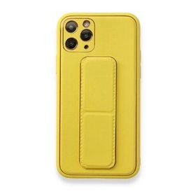 Alan Şanslı iPhone 11 Pro Sarı Coco Deri Standlı Kapak Kılıf