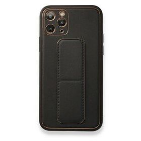 Alan Şanslı iPhone 11 Pro Siyah Coco Deri Standlı Kapak Kılıf