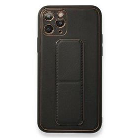 Alan Şanslı iPhone 11 Pro Siyah Coco Deri Standlı Kapak Kılıf
