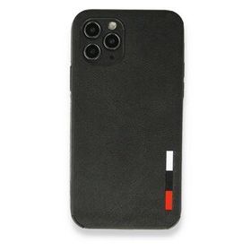 Alan Şanslı iPhone 11 Pro Siyah Loop Deri Silikon Kılıf