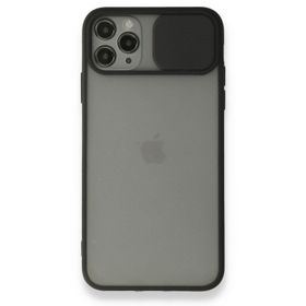 Alan Şanslı iPhone 11 Pro Siyah Palm Buzlu Kamera Sürgülü Silikon Kılıf