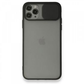 Alan Şanslı iPhone 11 Pro Siyah Palm Buzlu Kamera Sürgülü Silikon Kılıf