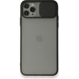Alan Şanslı iPhone 11 Pro Siyah Palm Buzlu Kamera Sürgülü Silikon Kılıf
