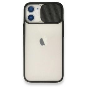Alan Şanslı iPhone 11 Siyah Palm Buzlu Kamera Sürgülü Silikon Kılıf