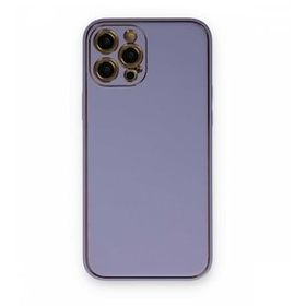 Alan Şanslı Iphone 12 Açık Lila Pro Coco Deri Silikon Kapak Kılıf