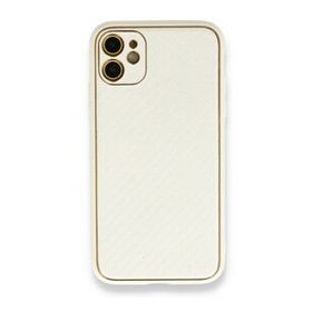 Alan Şanslı iPhone 12 Beyaz Coco Karbon Silikon Arka Kapak