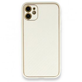 Alan Şanslı iPhone 12 Beyaz Coco Karbon Silikon Arka Kapak