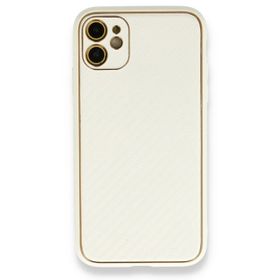 Alan Şanslı iPhone 12 Beyaz Coco Karbon Silikon Arka Kapak