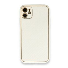 Alan Şanslı iPhone 12 Beyaz Coco Karbon Silikon Arka Kapak