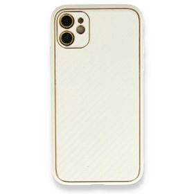 Alan Şanslı iPhone 12 Beyaz Coco Karbon Silikon Arka Kapak