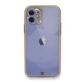 Alan Şanslı iPhone 12 Beyaz Liva Taşlı Silikon Kılıf