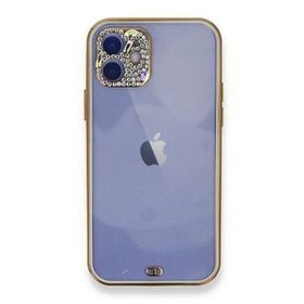 Alan Şanslı iPhone 12 Beyaz Liva Taşlı Silikon Kılıf