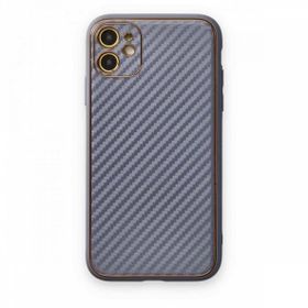 Alan Şanslı iPhone 12 Coco Karbon Silikon Gri Cep Telefonu Kılıfı